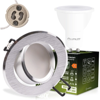 TRIX 3v1 GU10 6W 4000K Brushed Silver LUMILED kulaté halogenové svítidlo pro zápustnou montáž