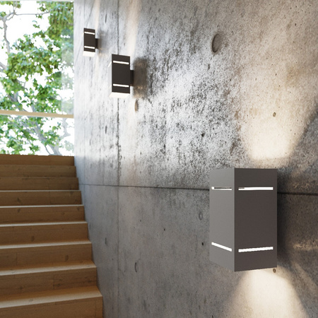 LED nástěnné svítidlo BLOCCO G9 Nástěnné svítidlo horní spodní Obdélníková šedá SOLLUX