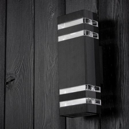 Zahradní nástěnná lampa nahoru a dolů, GU10 Černá PROTEA LUMILED