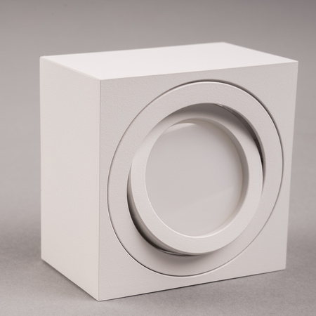 Povrchové Halogenové svítidlo 50mm, Nastavitelná Čtvercová Bílá AMAT-S + LED 7W 3000K LUMILED