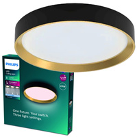 Stropní svítidlo LED Plafond 24W 2800lm 4000K SceneSwitch Black|Gold Hanno Philips