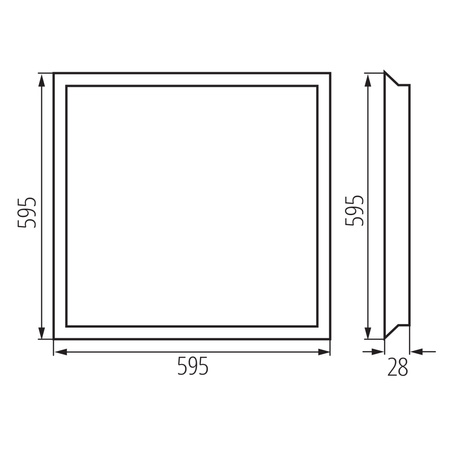 Kancelářský panel LED Plafon 60x60 40W 3800lm 4000lm neutrální bílá CRI97 90° UGR19 Flush Mounted Square White BLINGO KANLUX