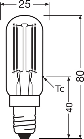 LED žárovka T25 Tubular E14 4,9W = 55W 730lm 4000K Neutral 300° SPECIAL Osram