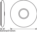 LED stropní svítidlo ORBIS Kite 34W 3300lm Teplá bílá-Studená bílá 51cm SMART+ WiFi LEDVANCE