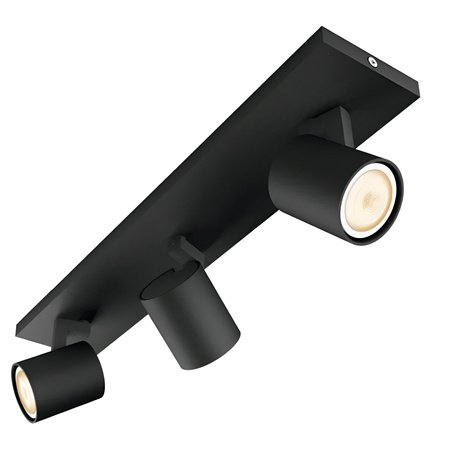 Stropní světlo LED Spot Runner černé 3x 4,2W CCT PHILIPS HUE Bluetooth Zigbee + stmívač