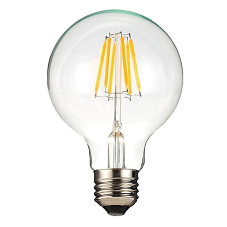 LED žárovka E27 G95 6W=60W 580lm 4000K Neutrální bila White 360° Filament