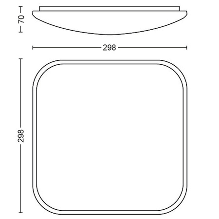LED stropní svítidlo povrch 18W 4000K Bílá 30cm PHILIPS CAVANAL 40K SQ
