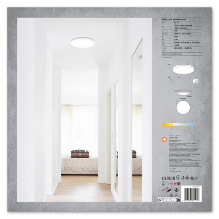 Přisazená LED stropní lampa 24W 3000K Teplá bílá 40cm kulatá ORBIS Pure LEDVANCE