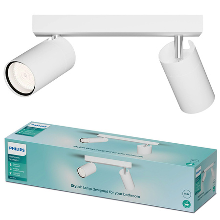 Reflektorové stropní svítidlo 2x GU10 IP44 bílé Kosipo Philips