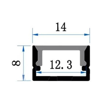 Povrchový Eloxovaný Hliníkový Profil pro LED Pásky KM35, Stříbrný 1m LUMILED