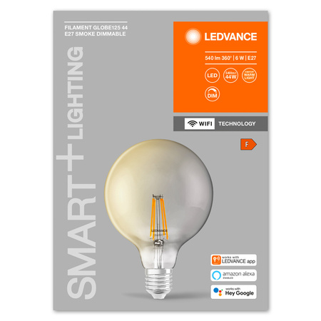LED žárovka E27 G125 6W = 44W 2500K Teplá bílá 540lm 300° LEDVANCE SMART+ WIFI vlákno Stmívatelné
