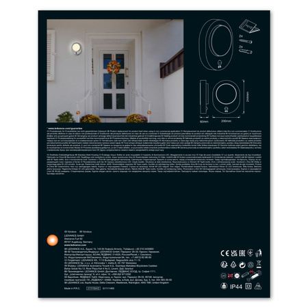 Nástěnné svítidlo fasádní nástěnné svítidlo 8W 370lm 3000K Endura STYLE DISC WALL LEDVANCE pohybový senzor