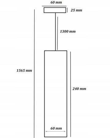 Stropní závěsné svítidlo 1xGU10 CIRUS Tuba převislá černá 24cm