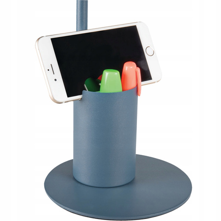 Školní noční stolní lampa + organizér Raibo E27 5W modrá KANLUX