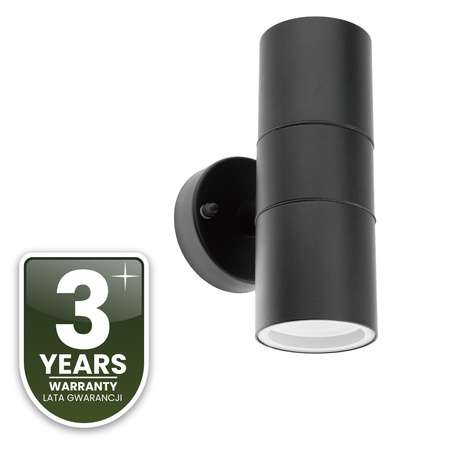 Zahradní nástěnná lampa GU10, IP44 nastavitelné nahoru a dolů Černá ZINNIA LUMILED