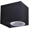 LED zahradní nástěnné svítidlo GU10 BOSTON čtvercové GOLDLUX (Polux) HLINÍK ČERNÉ