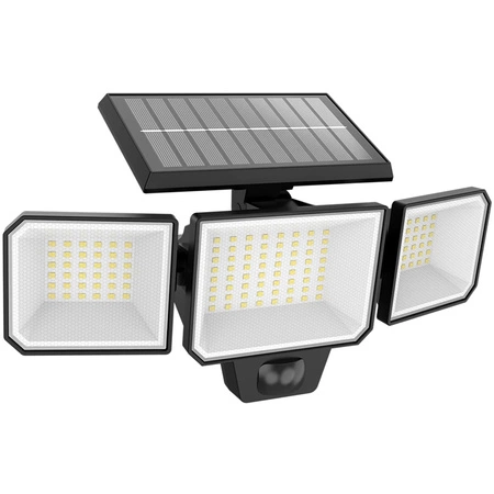 Solární reflektor LED reflektor 6500K IP44 senzor pohybu a soumraku LENO LUMILED