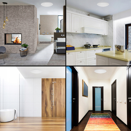 Plafond LED stropní svítidlo se senzorem pohybu Povrchová montáž E27 IP44 Kulaté bílé PIRES KANLUX