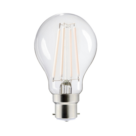 LED žárovka B22 Edison A60 7W = 60W 806lm 2700K teplá bílá Dimmable Transparent XLEDIMW Filament Kanlux