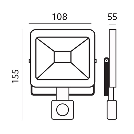 LED reflektor 10W 800lm 3000K IP44 bílý se senzorem pohybu LED2B KOBI MHC