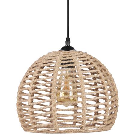 Stropní závěsné svítidlo Hemisphere OTIS IL MIO v boho stylu. ocel + šňůra 1x E27 GOLDLUX (Polux)