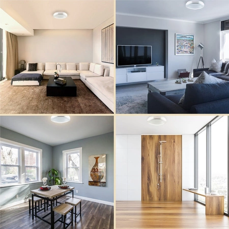 LED stropní svítidlo 16W 4000K SOLEN stropní svítidlo kulatá IP44 stříbrná