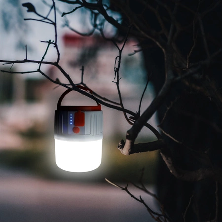 Solární LED kempingová lampa 3W 400lm 7000K studená bílá oranžová IPX4 se soumrakovým senzorem Sanico Goldlux