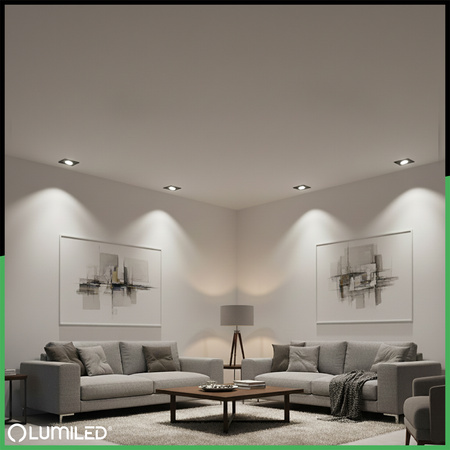 Halogenové stropní svítidlo Flush Mount Square Movable GU10 MR16 Black TRIAM LUMILED