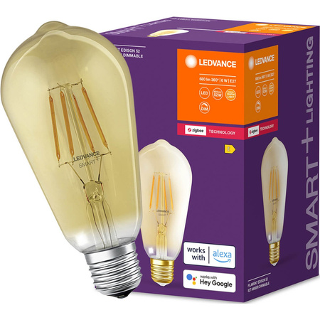 LED žárovka E27 ST64 6W 680lm 2400K Teplá bílá Filament LEDVANCE SMART+ ZigBee Dimmable