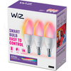3x LED žárovka E14 Candle C37 4,9W = 40W 470lm 2200-6500K RGB + TW Smart SMART WiFi Bluetooth App WiZ