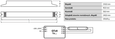 QUICKTRONIC QTZ8 elektronický předřadník 1X36 220-240V OSRAM