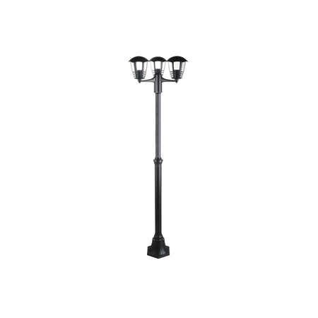 Venkovní LED zahradní lampa MARSEILLE 3xE27 IP44 Sloup Lucerna 181cm Černá RABALUX