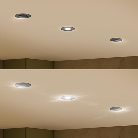 3x LED vestavné svítidlo 5W 550lm 4000lm Neutrální neutrální pohyblivé kulaté černé stmívatelné 3STEP SceneSwitch Cilantro Philips