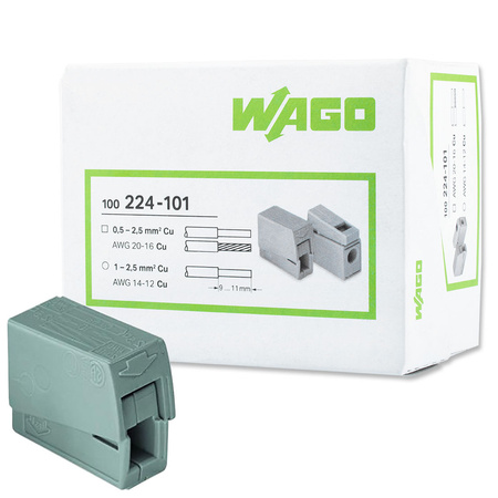 100x konektor osvětlení Rychlokonektor WAGO 224-101 pro KABEL 0.5-2.5 mm