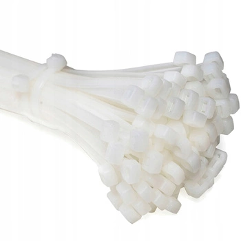 Silná stahovací páska 4.6x300mm bílá 100 kusů ECOLIGHT