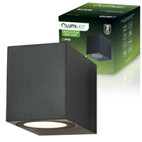 Zahradní nástěnná lampa GU10, čtvercové Černá ALLIUM LUMILED