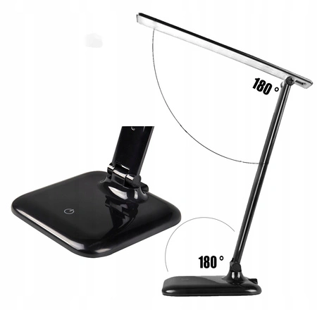 Kancelářská stolní lampa LED 9W 4500K stmívatelná dotykově černá