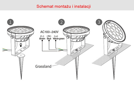 LED GARDEN lampa 15W Garden Light RGB+CCT Mi-Light - FUTC03