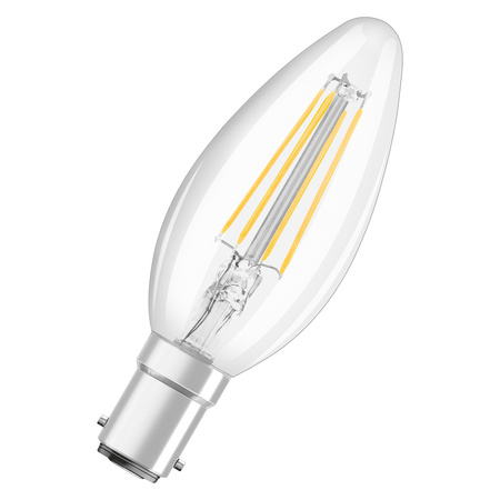LED žárovka B35 Candle B15d 4W = 40W 470lm 2700K Warm 300° Retrofit Filament CLASSIC Osram