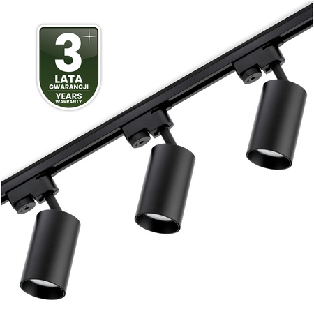 Osvětlovací lišta 1m + 3x reflektor lištový, GU10 Černá SAGI LUMILED