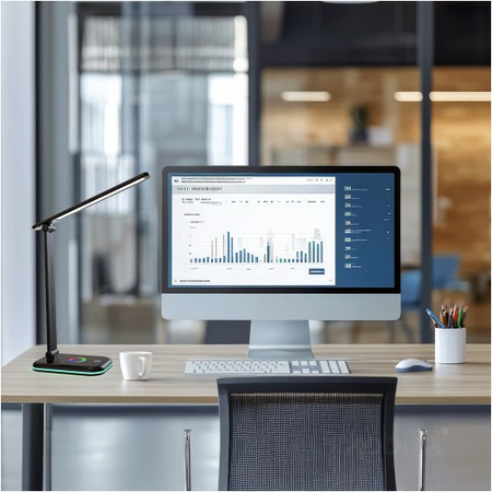 LED 7W 460lm CCT 120° dobíjecí stolní lampa černá Noblite Kobi