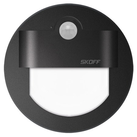 LED schodišťové svítidlo 2.4W 6500K 230V IP20 matná černá RUEDA se snímačem pohybu Skoff