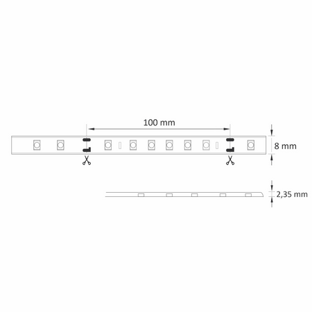 LED pásek 9W 650lm 4000lm neutrální 120° bílá IP65 stmívatelný Sanico Goldlux