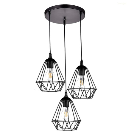 Stropní závěsné svítidlo Loft Black Diamond Overhang Plafond to LED 3x E27 Brilliant