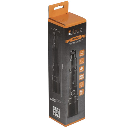 Taktická svítilna dobíjecí T6 LED 900LM otočná ZOOM 5 REŽIMŮ IPX3 LB0109 LIBOX