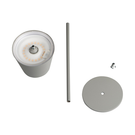 Stolní stolní lampa Školní kancelářská noční lampa Nastavitelná LED 1,2W 165lm 3000K Teplá šedá IP54 dobíjecí Inita Kanlux