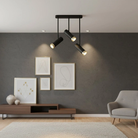 Bodové reflektorové stropní svítidlo 3x GU10 černé zlaté PORTO Sanico Goldlux