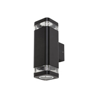 Zahradní lampa LED nástěnná lampa SINTRA 2xGU10 IP44 Horní Spodní Obdélníková Černá RABALUX
