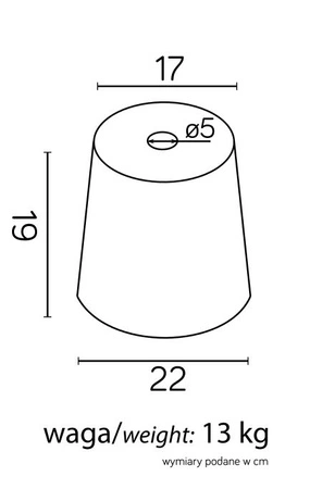 Základní venkovní zahradní lampa stojící 19cm 13kg Su-Ma