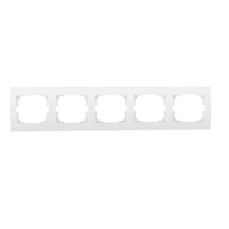 Horizontální 5násobný rámeček pro povrchovou montáž zásuvky bílé LOGI Kanlux
